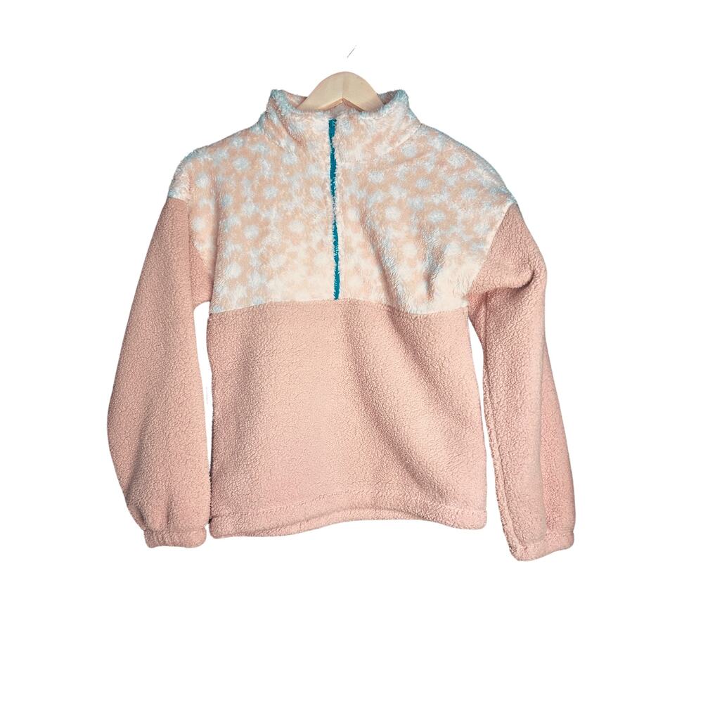 Love, Glam Girl Mauve Pink Sherpa Quarter-zip - Youth Medium